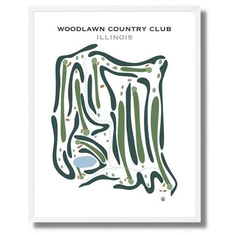 Woodlawn Country Club IL Golf Course Map Home Decor - Etsy