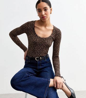 Brown Leopard Print Scoop Neck Top | New Look