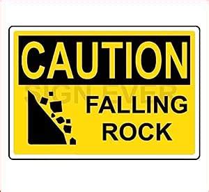 SIGN EVER Caution Falling Rock Information Sign Stickers Hospital ...
