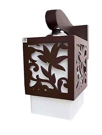 Areezo Square Wall Light Round Shade Wooden Wall Mount Lamp Sconce ...