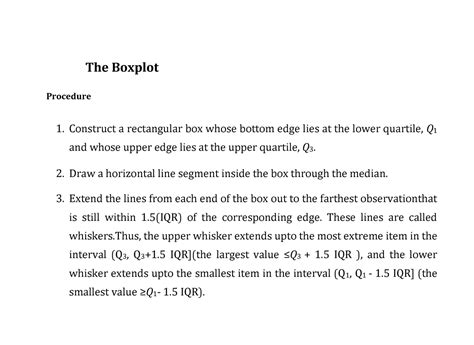 Boxplot in R language - The Boxplot Procedure Construct a rectangular ...