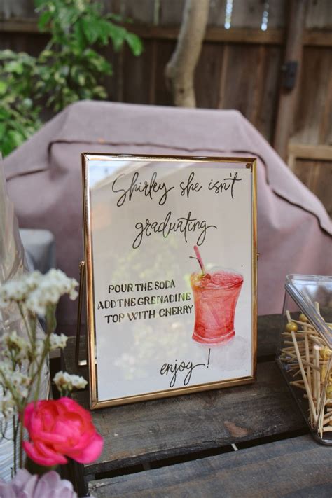 shirley temple bar | College grad party, Floral graduation party, Grad ...