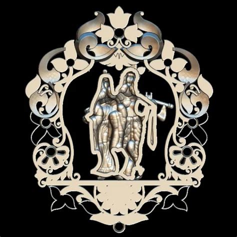 Divine Radha Krishna 3DM Model Pendant - Exquisite Jewelry Design