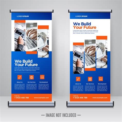 Corporate rollup or x banner design template | Premium Vector