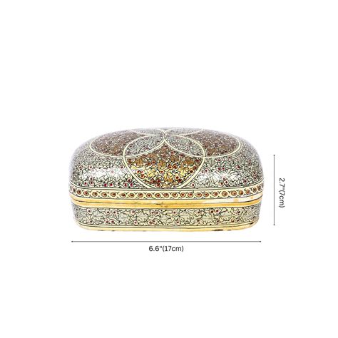 Handcrafted Kashmiri Paper Mache Multi-Utility Box— Light Green and Go ...