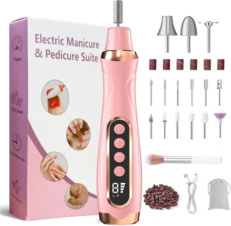 Amazon.com: Electric Nail Drill, 8-in-1 Cordless Electric Nail File ...