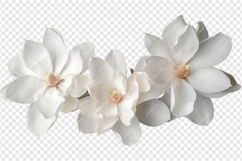 Premium PSD | White magnolia flowers isolated on transparent background