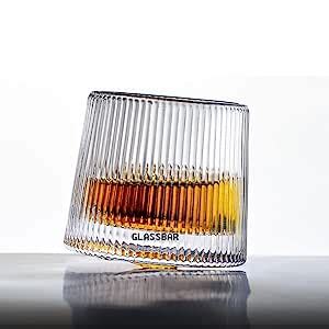 Glass BAR Old Fashioned Dancing Whiskey Glass Set of 6 with Rotatable ...