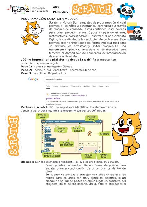 4TO PRIMARIA: Programación con Scratch y Mblock - Guía y Actividades ...