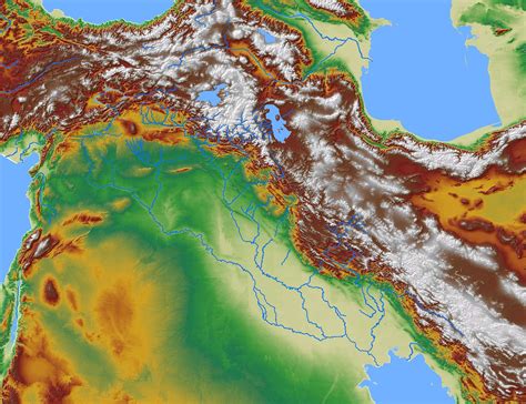 Map: Geographic Map of Mesopotamia and Zagros Mountains – Mesopotamia and Caucasus (mid000020 ...