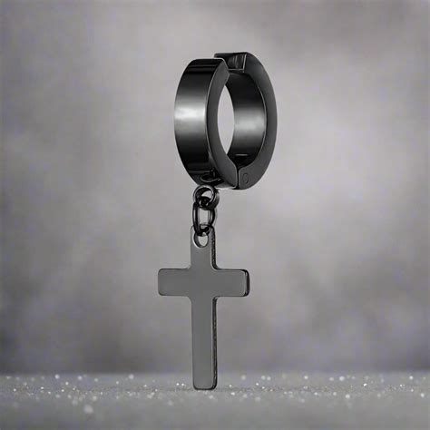 Buy Now Premium Nose & Ear Ring - SHADOW CROSS - BLACK - Pure Titanium ...