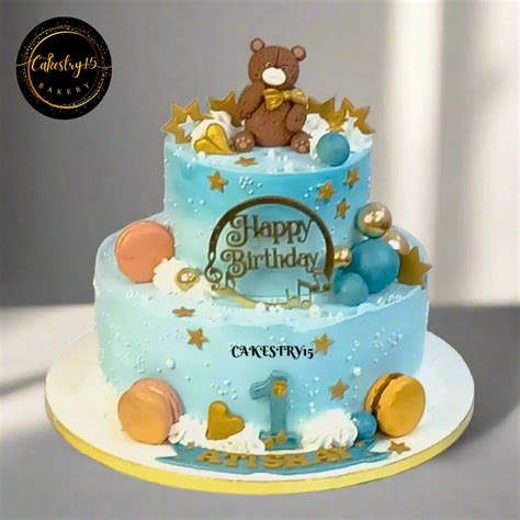 Teddy Blue 3kg Birthday Cake - Sweet Celebration for Atishay – CAKESTRY15