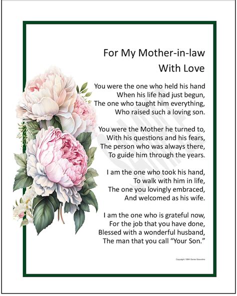 Mother In Law Poems