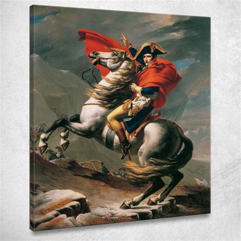 Napoleon Crossing The Alps Jacques Louis David ภาพพิมพ์บนผ้าใบแคนวาส