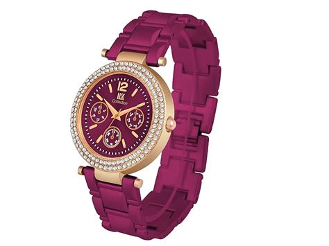IIK COLLECTION Watches for Women Magenta Dial and Band Stainless Steel ...