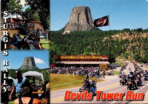 Motorcycles, Devils Tower Run Sturgis Rally SD Postcard S67 | United ...