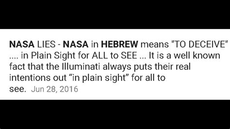 NASA in Hebrew Means "To Deceive"! - YouTube