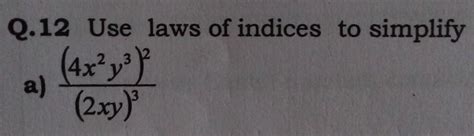 Use laws of indices to simplify - Brainly.in