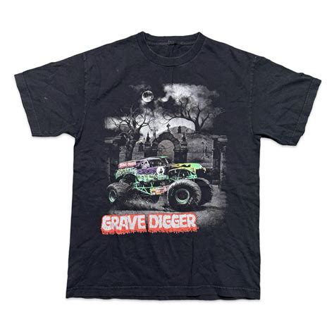 Grave Digger Monster Jam Y2K Monster Truck T-Shirt - Gem