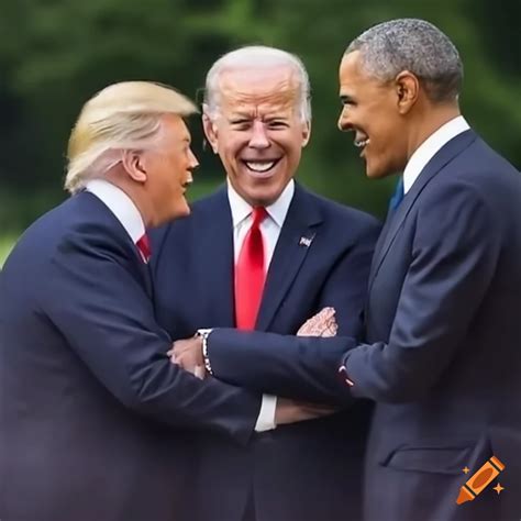 Meme of Donald Trump, Barrack Obama, and Joe Biden laughing together on ...