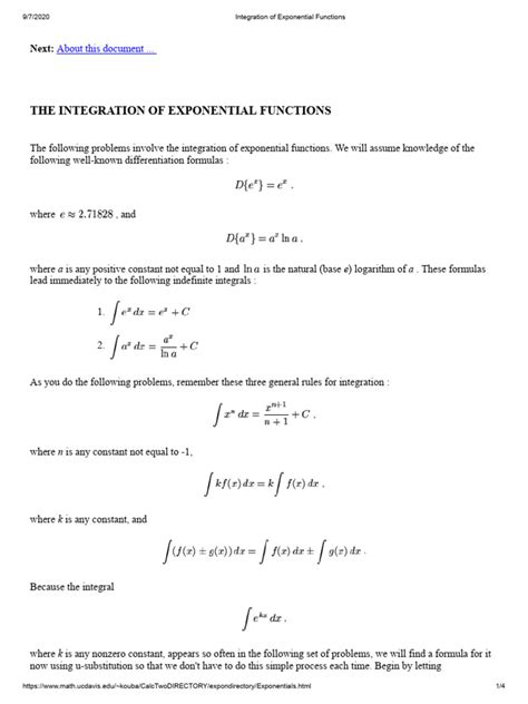 Integration of Exponential Function 的图像结果