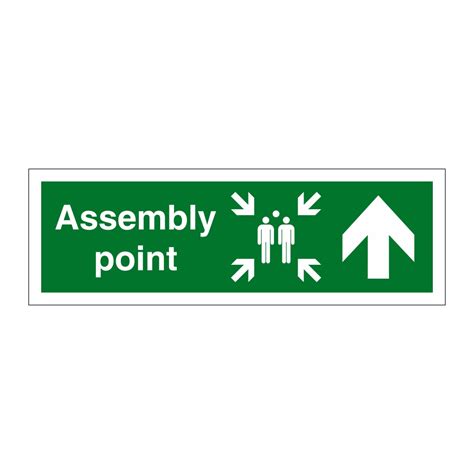 Assembly Point Arrow Up sign | by British Safety Signs
