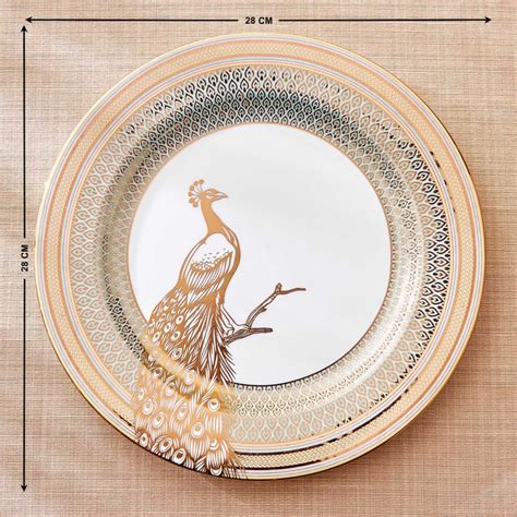 Buy Midas Peacock Bone China Printed Dinner Plate - 28cm from Home ...