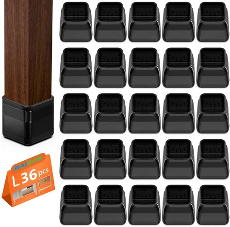 BAIPOK 36Pcs Square Chair Leg Floor Protectors, Silicone Chair Leg ...