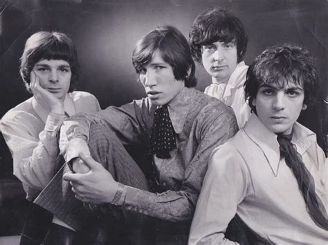 A rare EMI Records vintage photograph of Pink Floyd's original lineup in 1967, with Syd Barrett ...