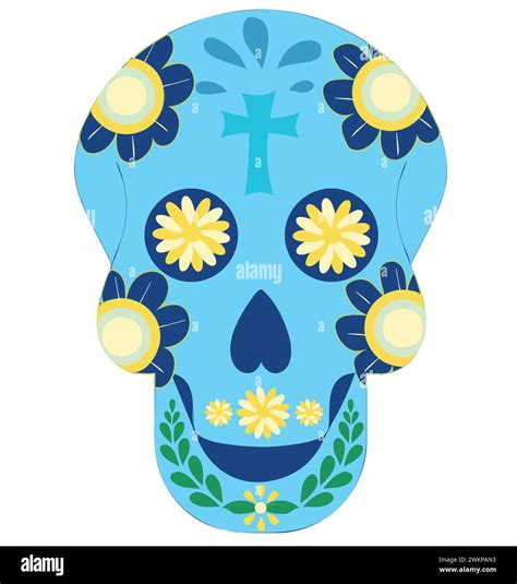 Dead day skulls. Mexican sugar human head bone Halloween tattoo dia de ...