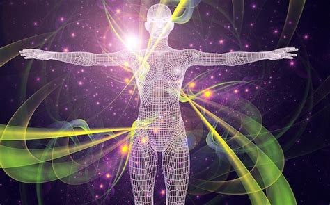 Poltgonal figure of a man against the backdrop of the universe a ...