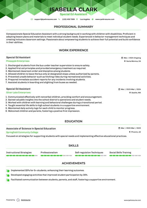 10+ Special Education Assistant Resume Samples & Templates for 2025