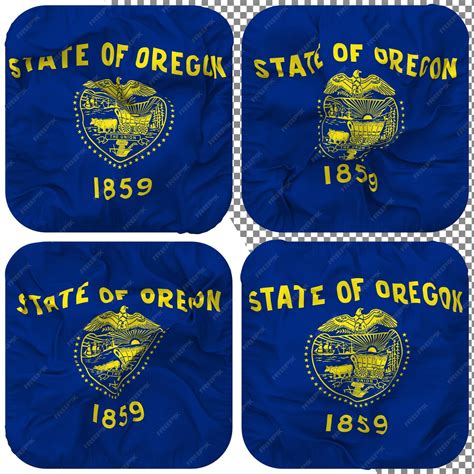 Premium PSD | State of oregon flag squire shape isolated different ...