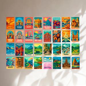32 Tourist Places Posters Set | Kids Geography Cards Paper Print ...