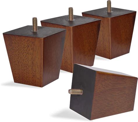 Buy WEKIS Solid Wooden Furniture Legs 3 Inch, Natural Wood Mid Century ...