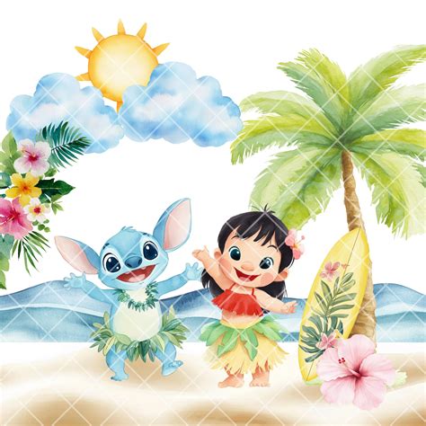 Lilo Stitch Clip Art, Cute Lilo and Stitch Png, Watercolor Lilo Stitch ...