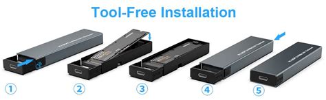 Microware M.2 NVME and SATA NGFF Enclosure Dual Protocol Gen 2 USB 3.1 ...