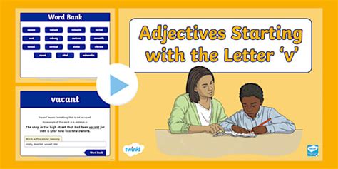 Adjectives Starting with the Letter 'v' PowerPoint