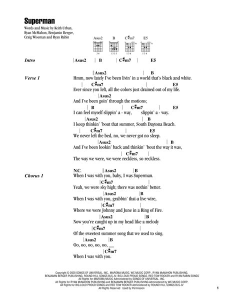 Superman (Guitar Chords/Lyrics) - Print Sheet Music Now
