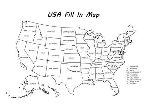 Map Of America Fill In
