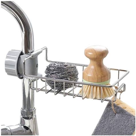 aterc Kitchen Faucet Sponge Holder- Hanging Sink Organizer Caddy Rack ...