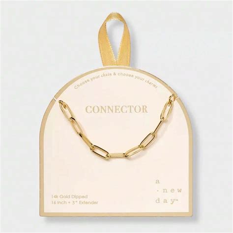 14K Gold Dipped Large Paper Clip Chain Charm Connector - A New Day ...