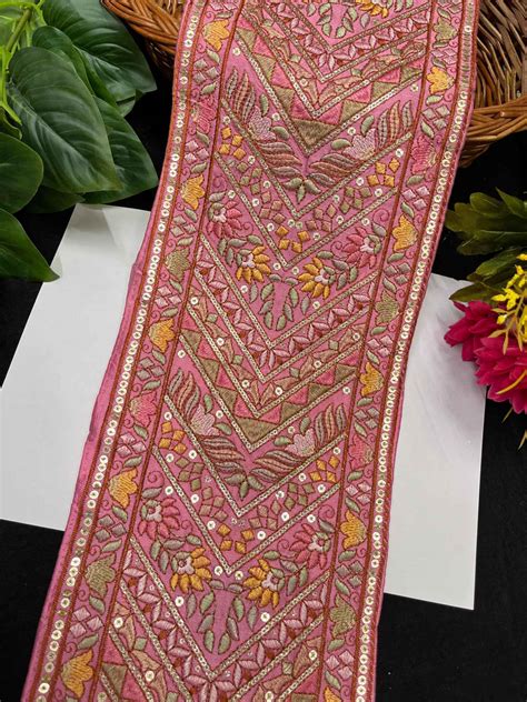 Multicolored Embroidered Lehenga Lace – 9 Meters, 7-Inch Heavy Designer ...