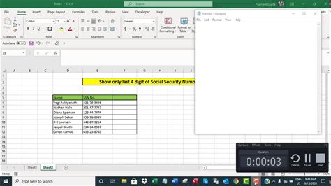 Show only last 4 digits of Social Security Number (SSN) in Excel