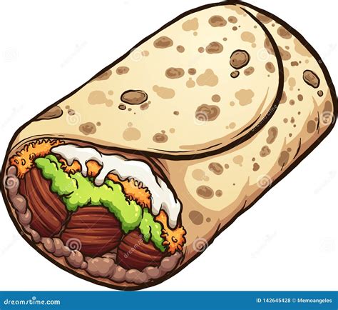 Cartoon Burrito Mexican Food Stock Vector - Illustration of clip ...