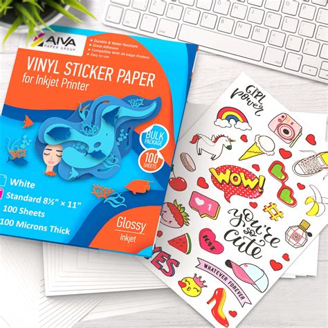 Printable Vinyl Sticker Paper - Waterproof Decal Paper for Inkjet ...