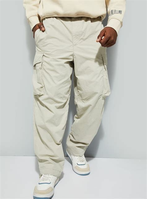 Buy URB_N Men Solid Parachute Pants with Cargo Pockets Online at just ...