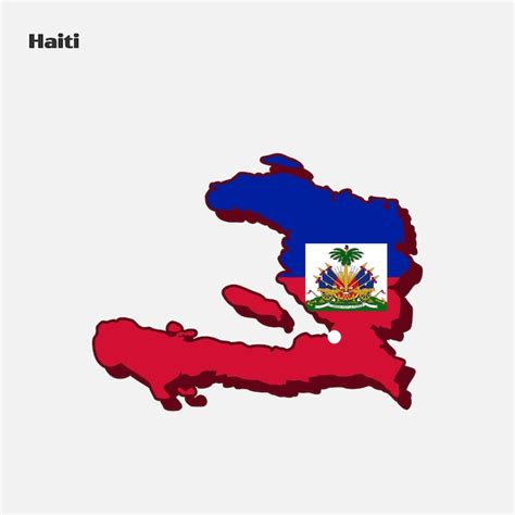 Haiti country flag map infographic | Premium Vector