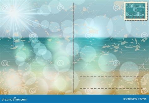 Retro summer postcard stock vector. Illustration of card - 34585093