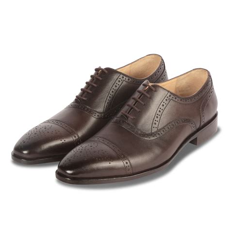 CROWNED BROGUE OXFORD SHOE (BROWN) – Naga Designs